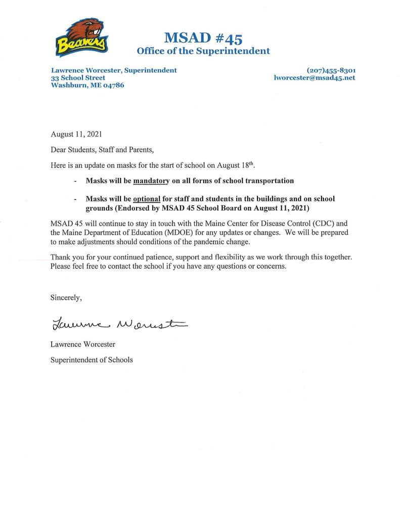 Update Letter